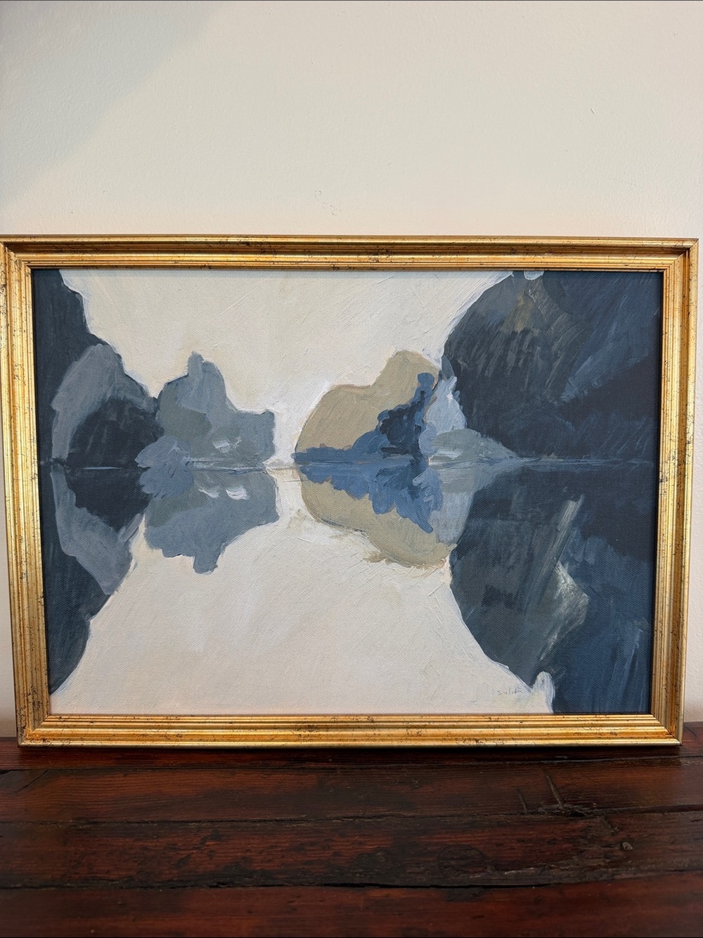 Threshold Studio McGee Abstract Framed Cotton Canvas On Board Antique Gold Frame